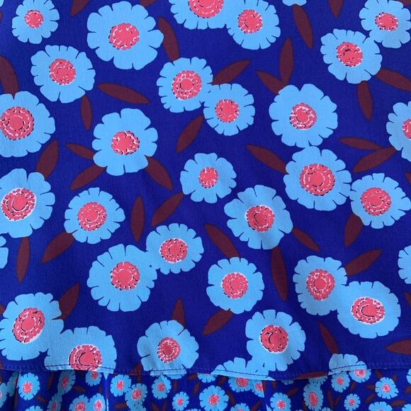 Kate Spade Tangier Floral Double Layer 100% Silk Mini Skirt Blue 8 - Picture 6 of 9